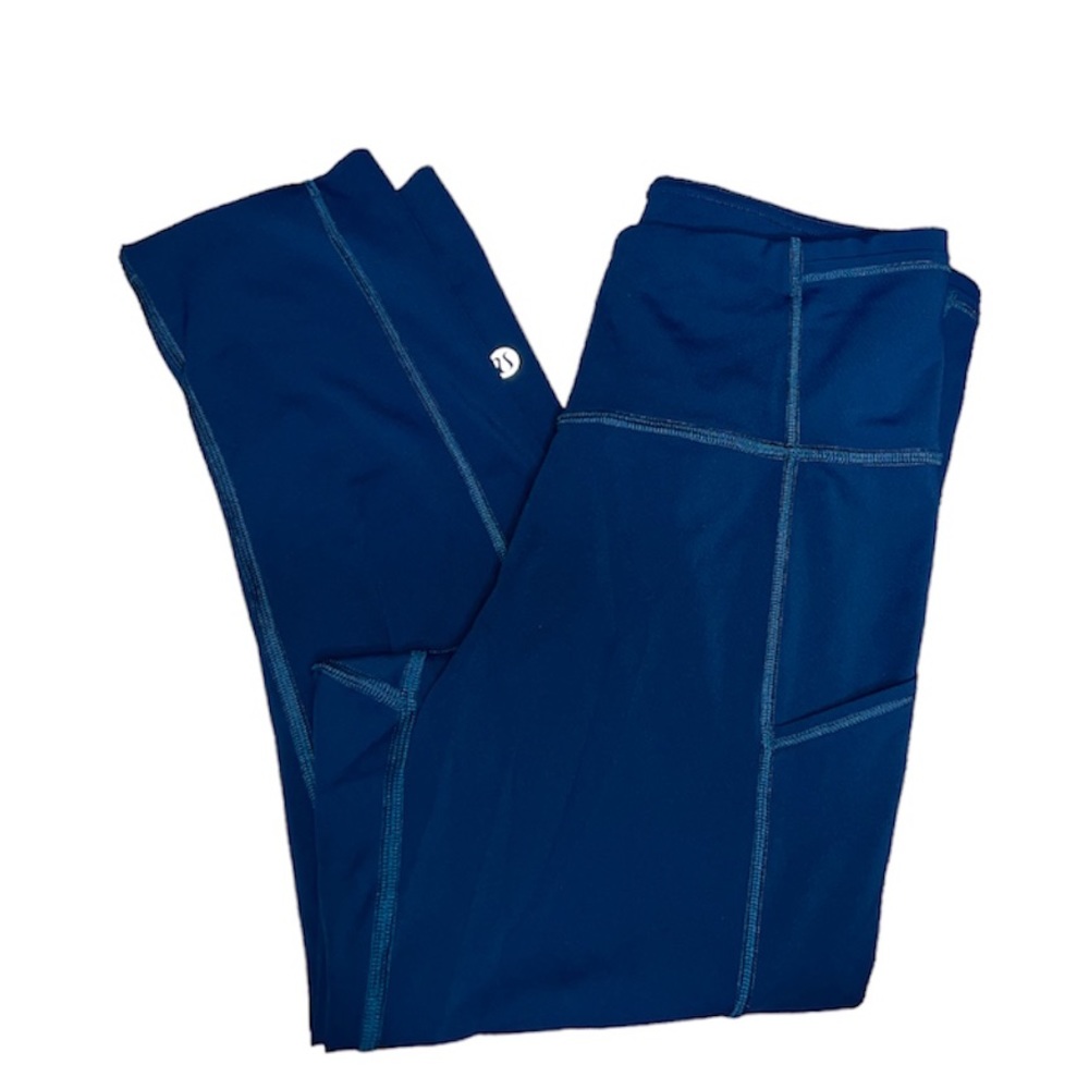 Lululemon Cropped Navy Blue Leggings W/Side Pockets
